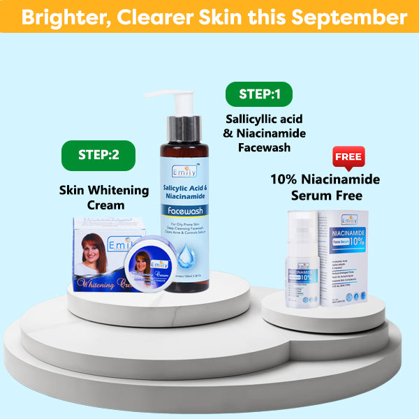 Skin Whitening Cream | Salicylic & Niacinamide Face Wash| 10% Niacinamide Serum Free